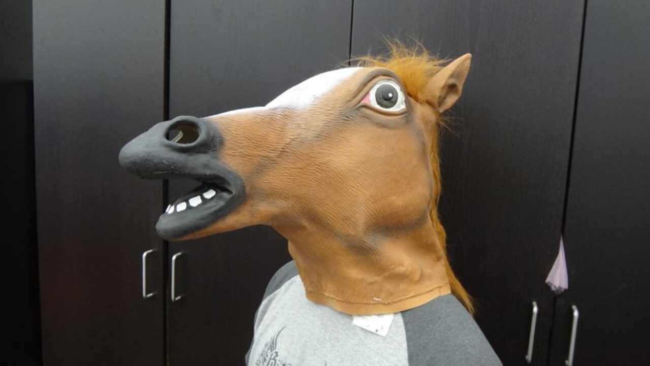 Creepy Horse Head mask latex humor adult mens full halloween costume accessory